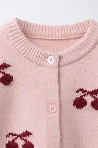 CHERRY KNIT CARDIGAN