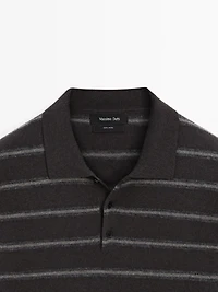 Pull polo en maille à rayures