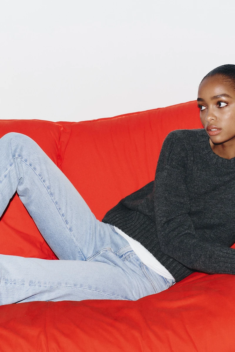 TRF HIGH-WAISTED CROPPED FLARE JEANS