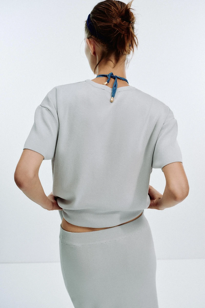 PLAIN KNIT MIDI SKIRT