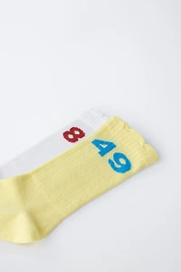 TWO-PACK OF NUMBERED TALL SOCKS