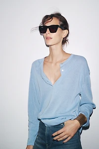 PULL OVERSIZE EN MAILLE UNIE