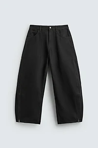 ZIPPERED BALLOON FIT JEANS