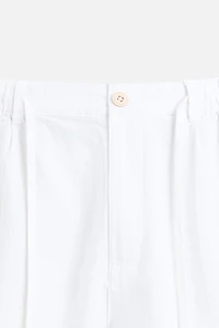 REGULAR FIT LINEN COTTON SHORTS