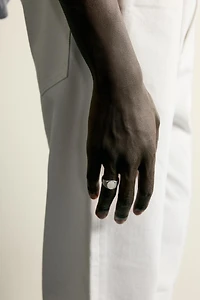 BAGUE CHEVALIÈRE PIERRE COMBINÉE
