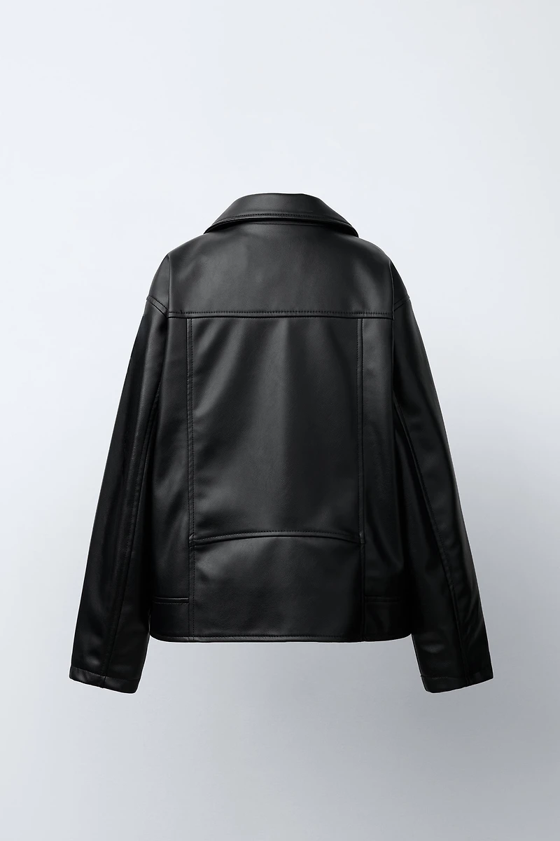FAUX LEATHER BIKER JACKET