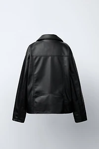 FAUX LEATHER BIKER JACKET