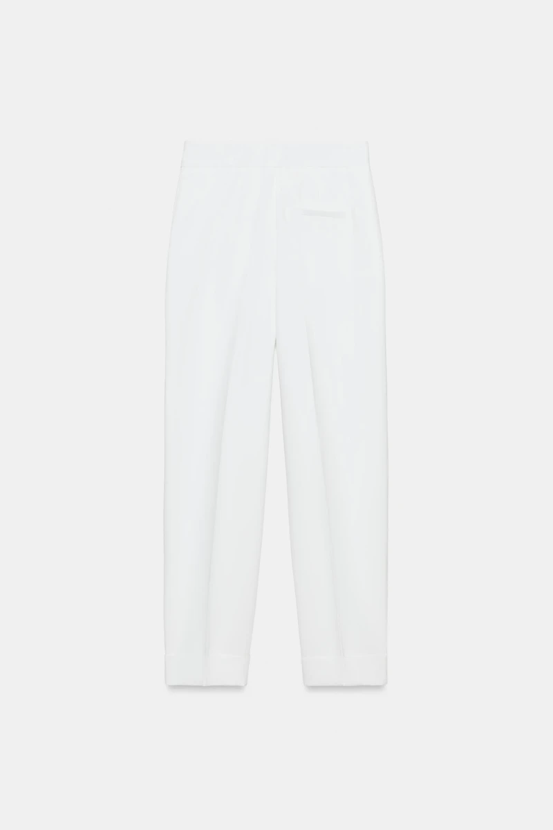PLEATED CUFFED HEM PANTS