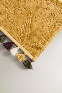 SERVIETTE DE BAIN POMPONS JACQUARD