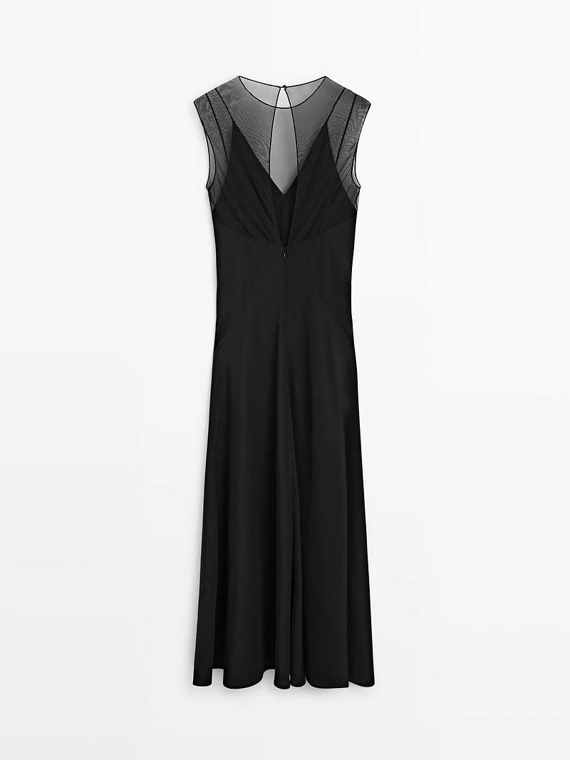 Long dress with sheer detail