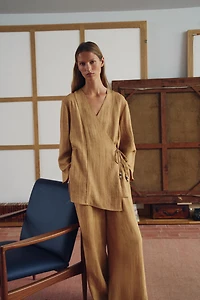 TIE-FRONT WRAP JACKET