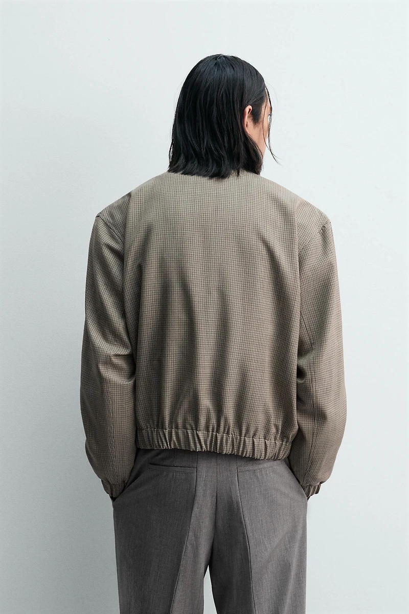 BLOUSON COUPE DÉCONTRACTÉE PIED-DE-POULE