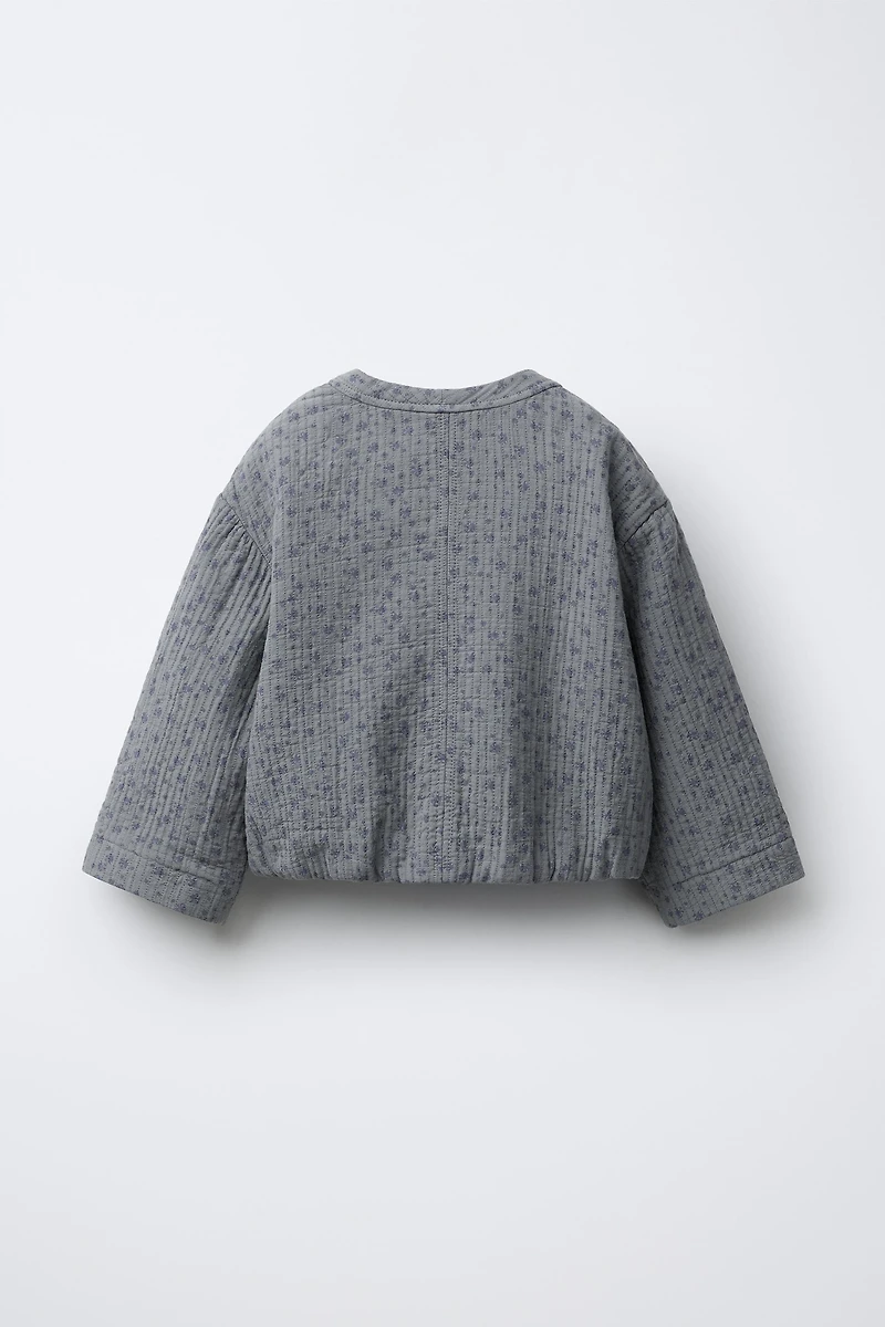 TEXTURED FLORAL OVERSHIRT