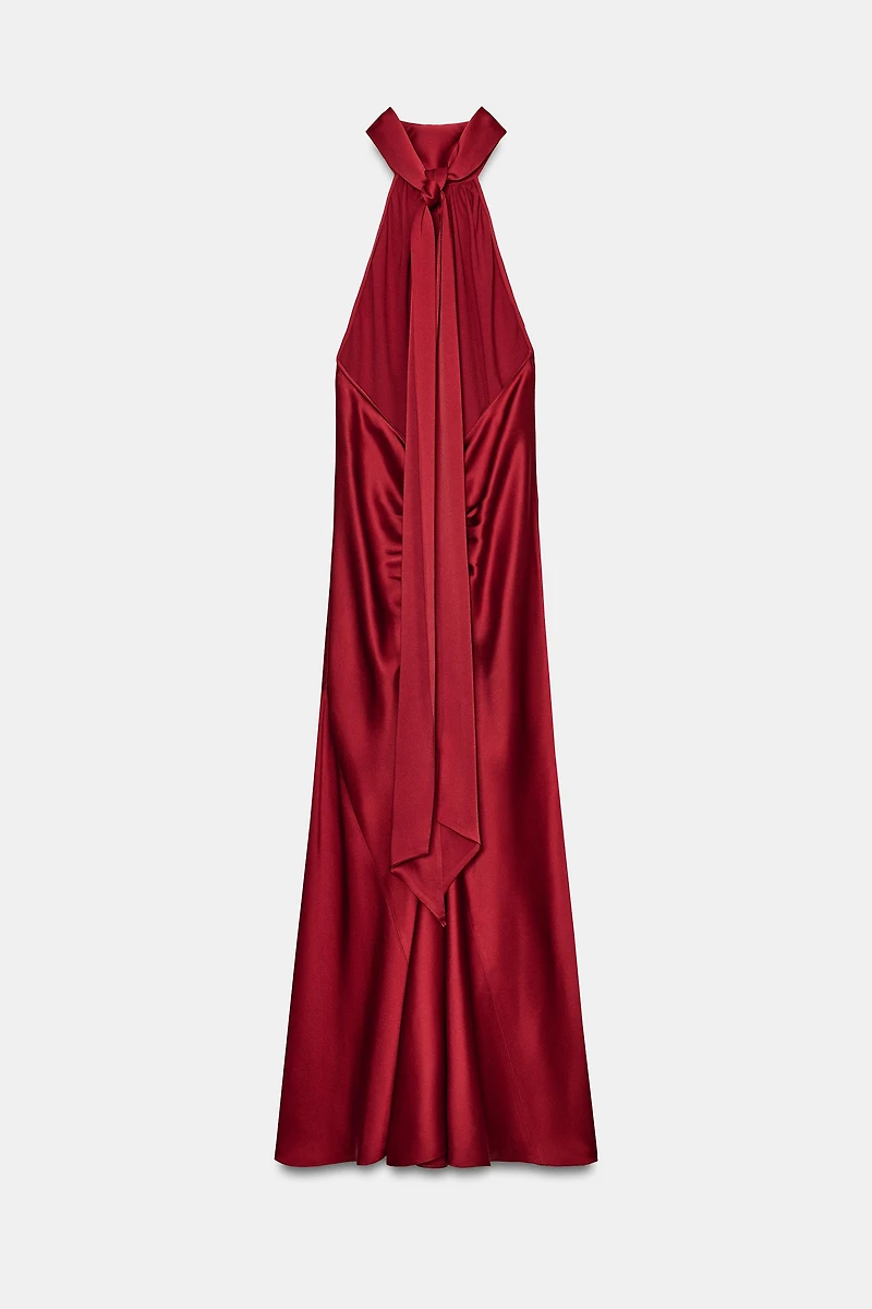 ZW COLLECTION SATIN EFFECT HALTER DRESS