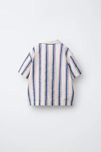 EMBROIDERED FISH STRIPED SHIRT