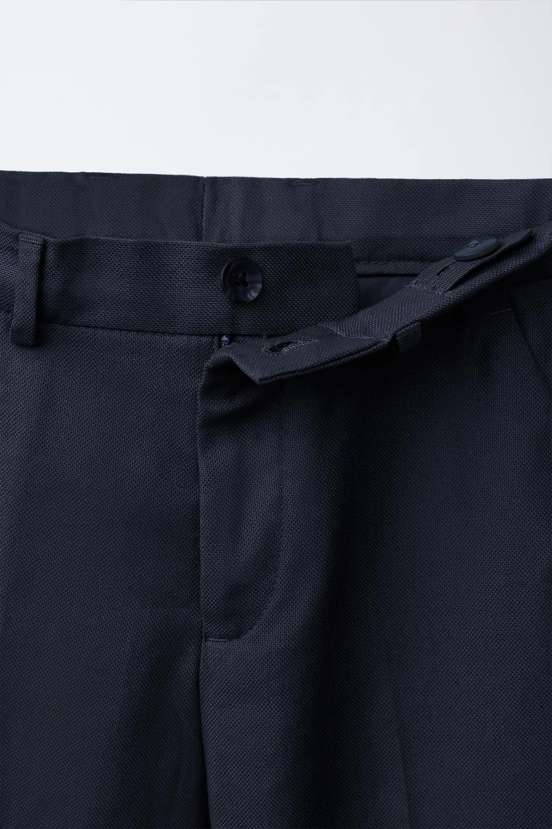 COTTON LINEN BLEND SUIT PANTS