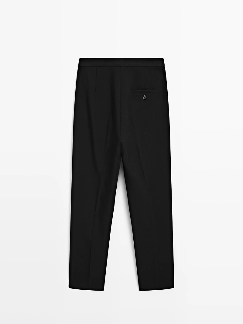Pantalon cigarette en crêpe