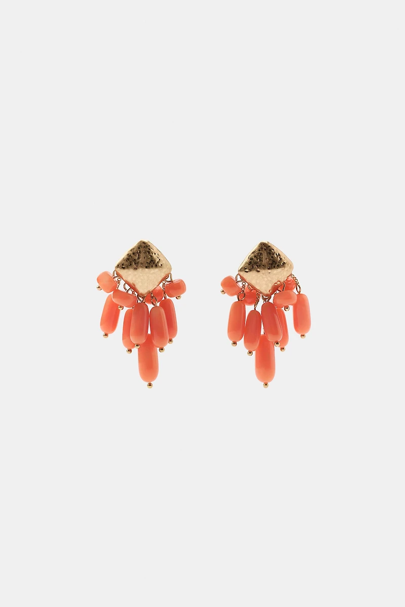 BEADED RHOMBUS EARRINGS