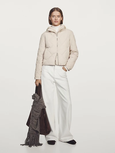 Short water-repellent bomber jacket