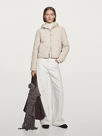 Short water-repellent bomber jacket