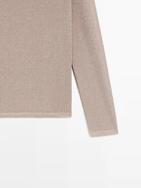 Boat neck T-shirt with metallic finish