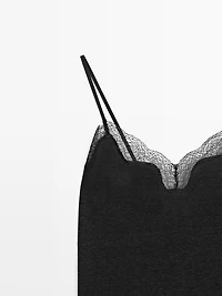 Asymmetric linen blend camisole top