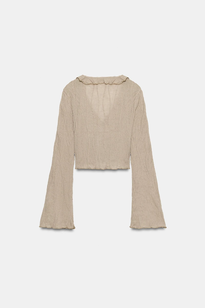 RUFFLED TIE TOP