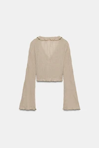 RUFFLED TIE TOP