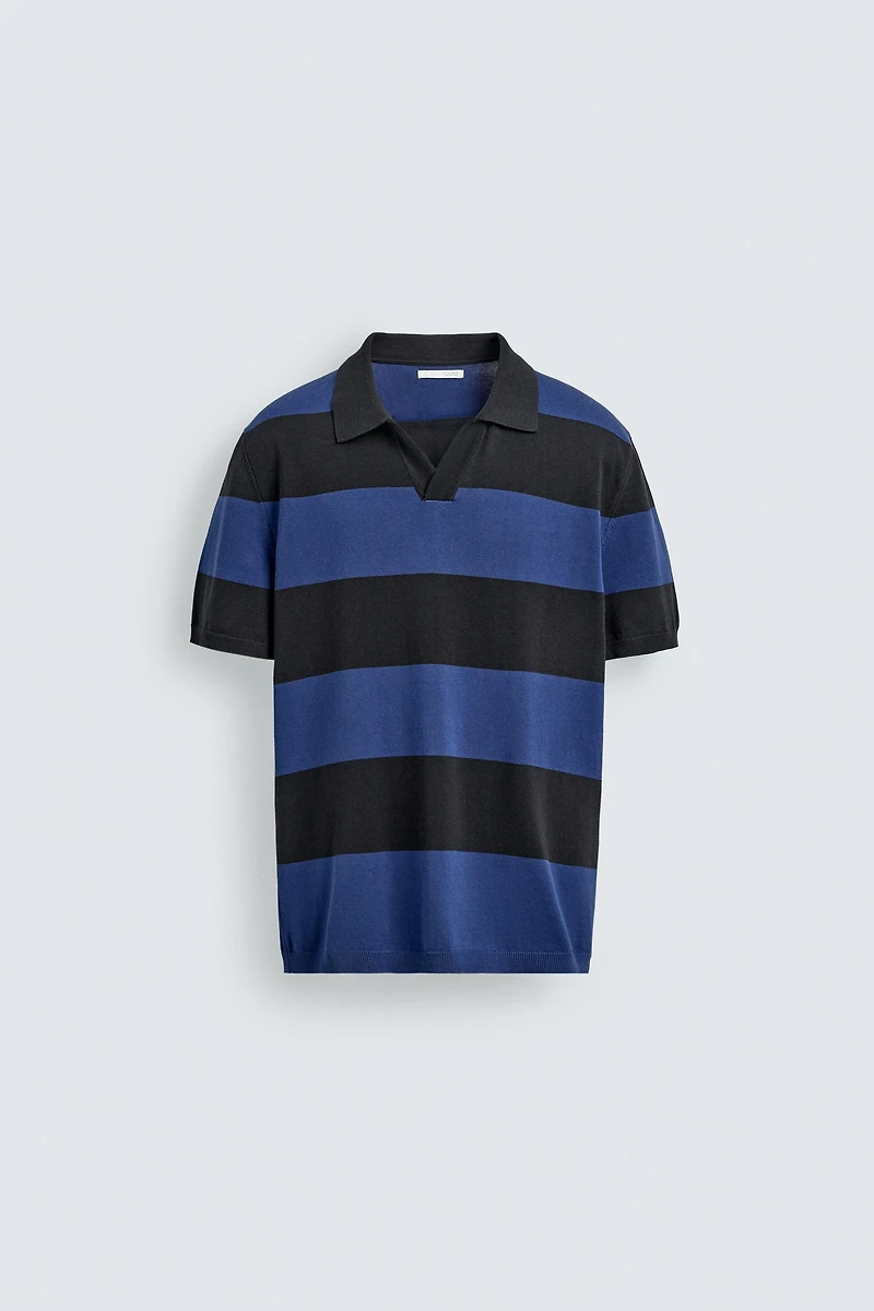 JACQUARD STRIPED KNIT POLO
