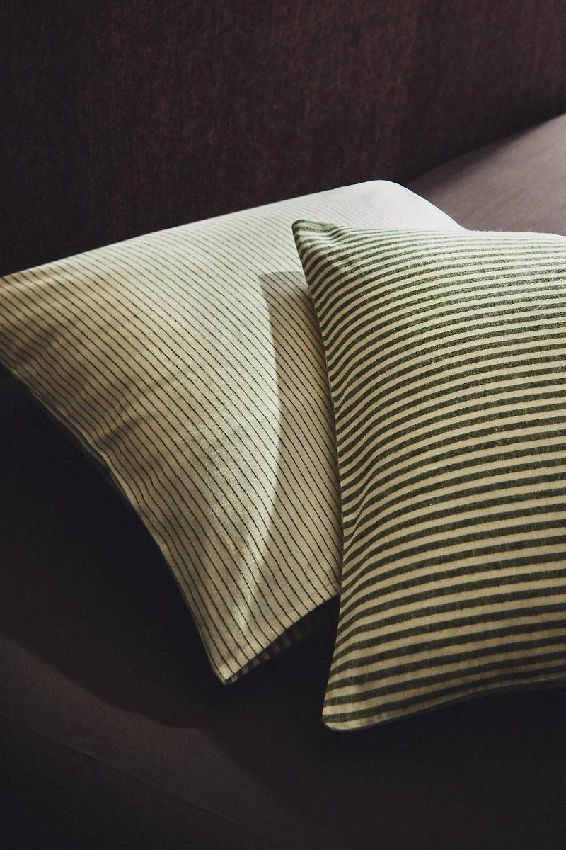 STRIPED FLANNEL PILLOWCASE