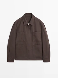 Total look linen overshirt