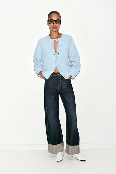 CHEMISE Z1975 EN DENIM AVEC NŒUD