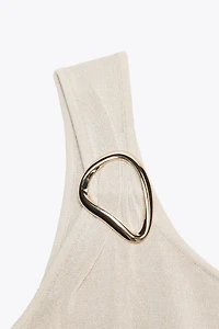 TOP EN MAILLE ASYMÉTRIQUE DÉCOR