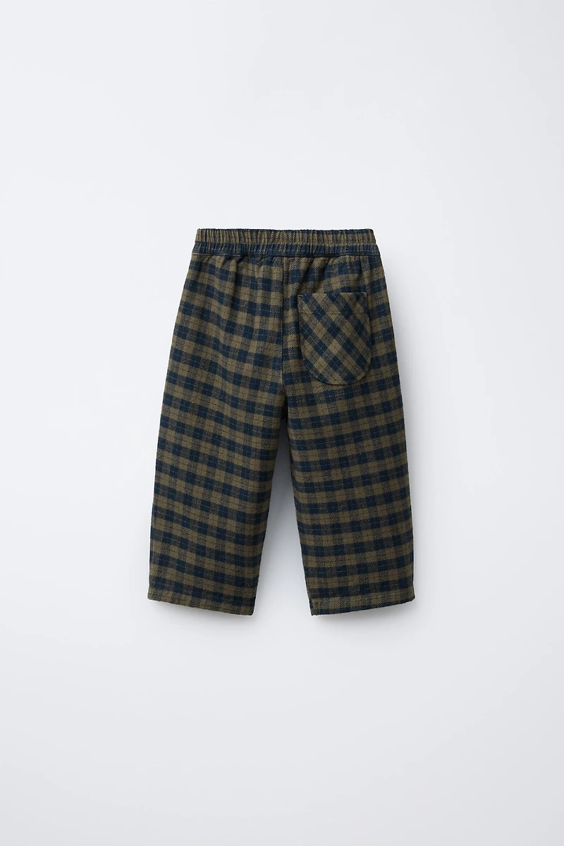 PLAID SOFT TOUCH BALLOON PANTS