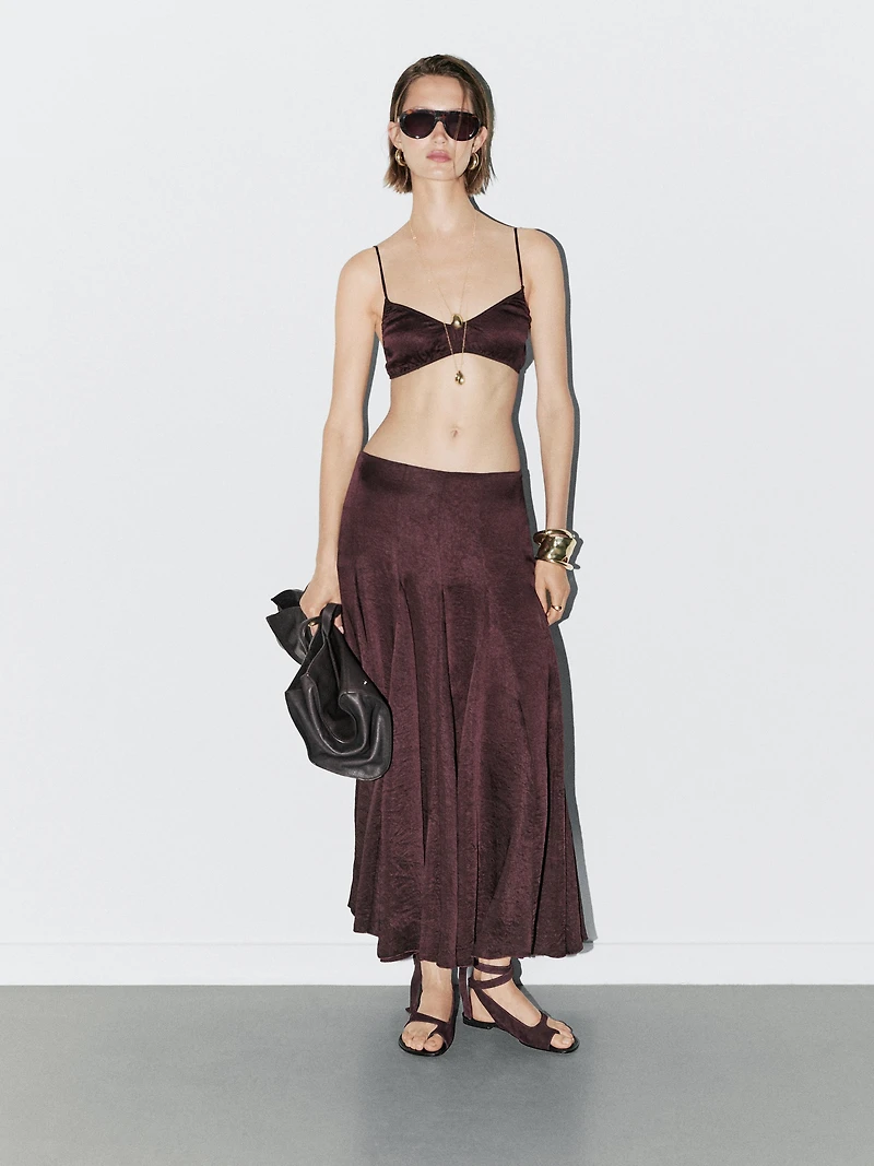 Flowing midi skirt with godet details - STUDIO
