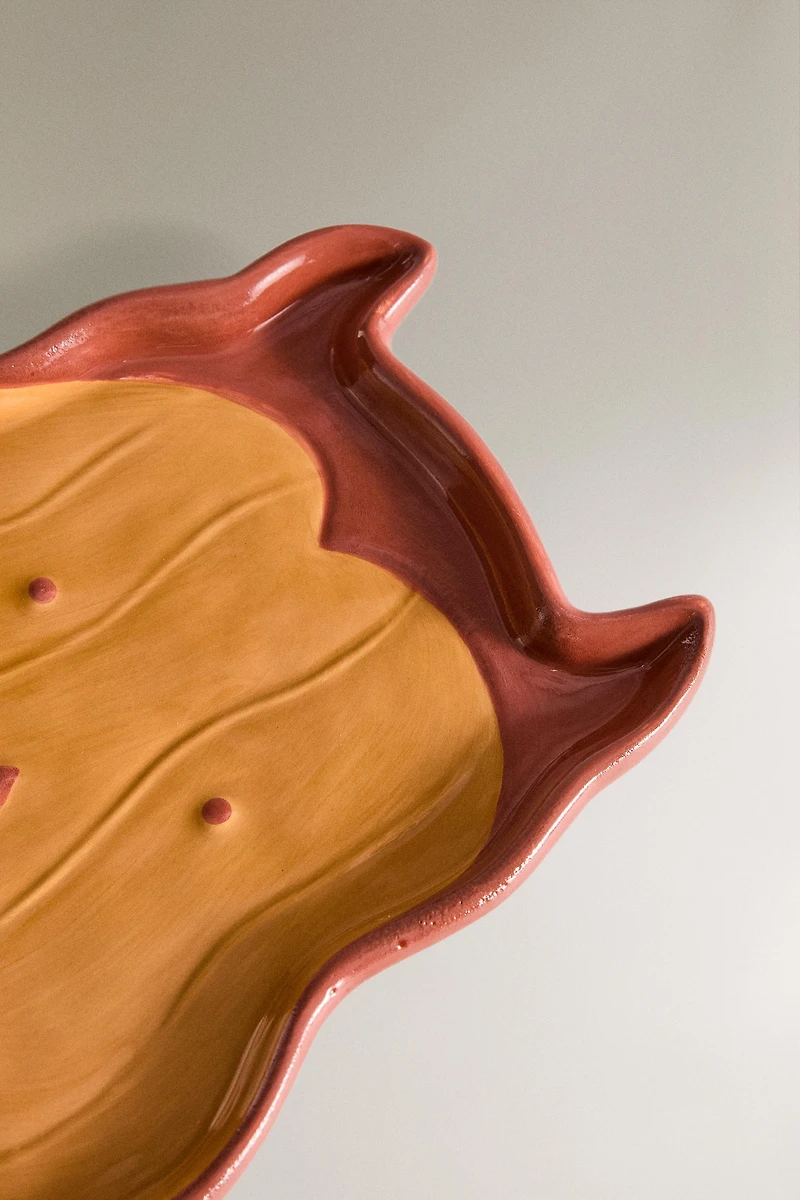 CHILDREN'S HALLOWEEN PUMPKIN STONEWARE PLATE