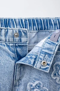 FLORAL DENIM SHORTS
