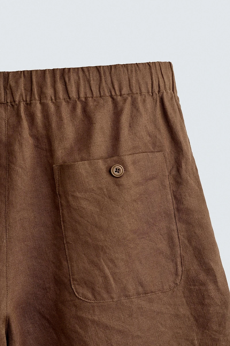 100% LINEN RELAXED FIT SHORTS