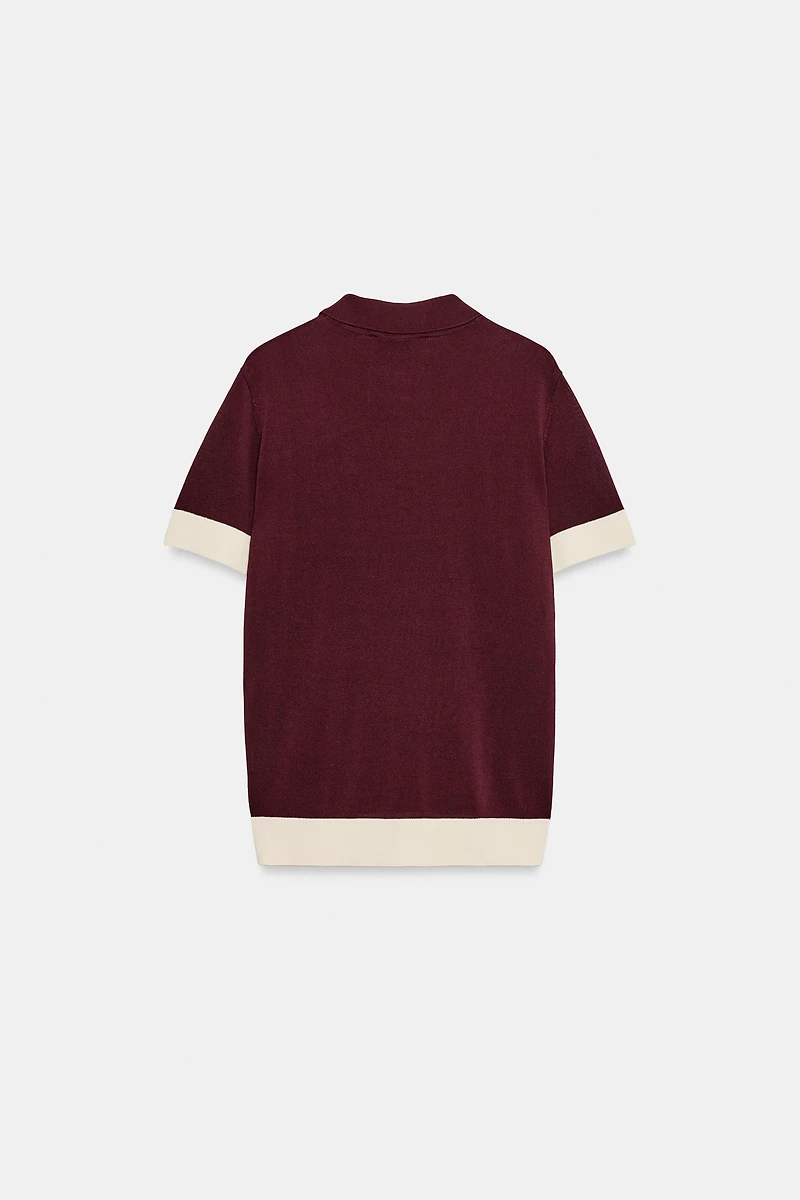 KNIT ZIP POLO SHIRT