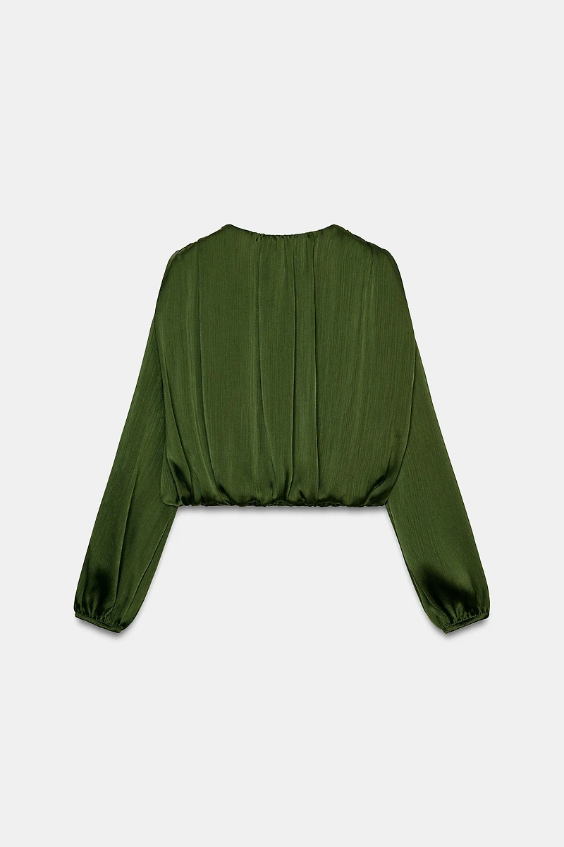 SATIN EFFECT BALLOON BLOUSE