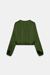 SATIN EFFECT BALLOON BLOUSE