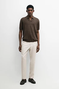 Tapered fit linen trousers