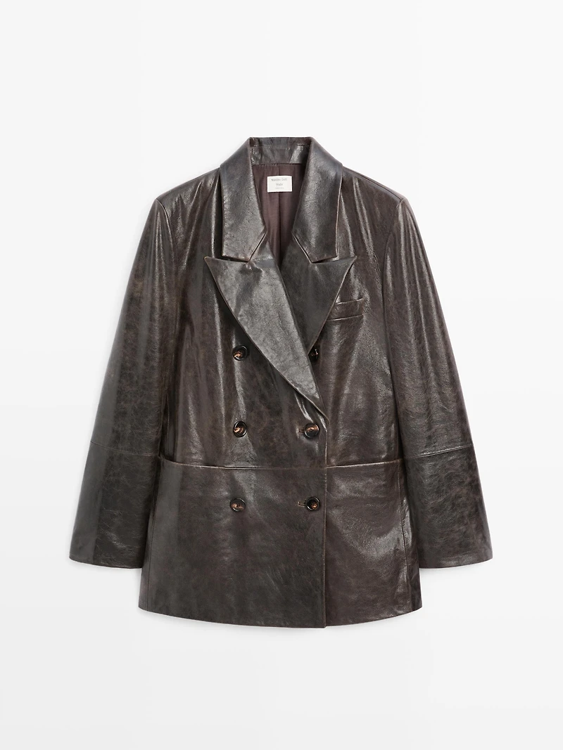 Nappa leather button-down blazer - STUDIO