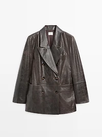 Nappa leather button-down blazer - STUDIO