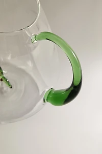 BOROSILICATE GLASS PITCHER WITH CHRISTMAS HOLLY