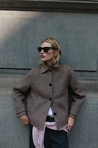 HERRINGBONE SHORT COAT