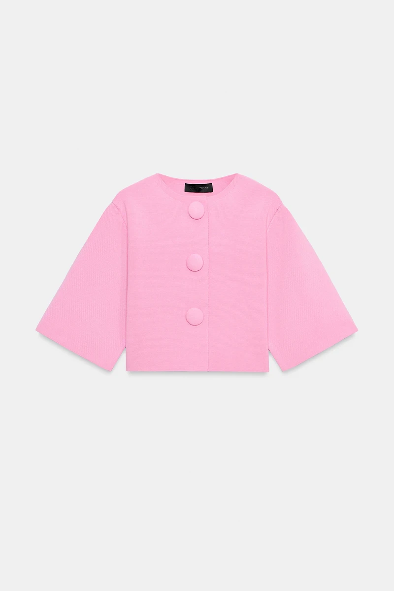 COVERED BUTTON CARDIGAN