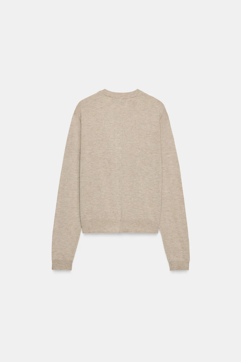 LONG SLEEVE WOOL BLEND CARDIGAN