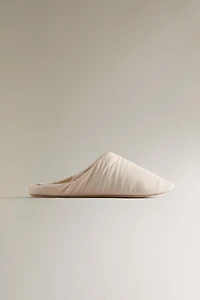MULE SLIPPERS WITH LEATHER SOLE