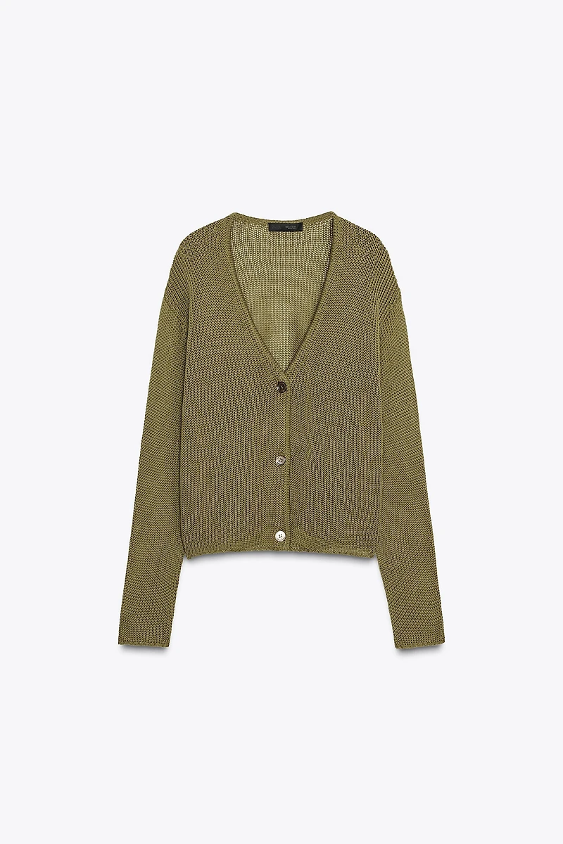 100% COTTON KNIT CARDIGAN